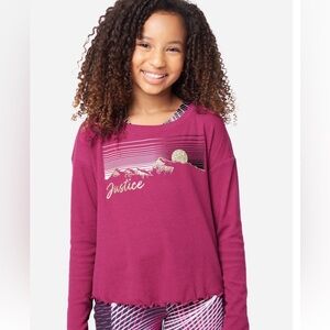 Justice 2-Fer Fly Away LS Tee w/sports bra under